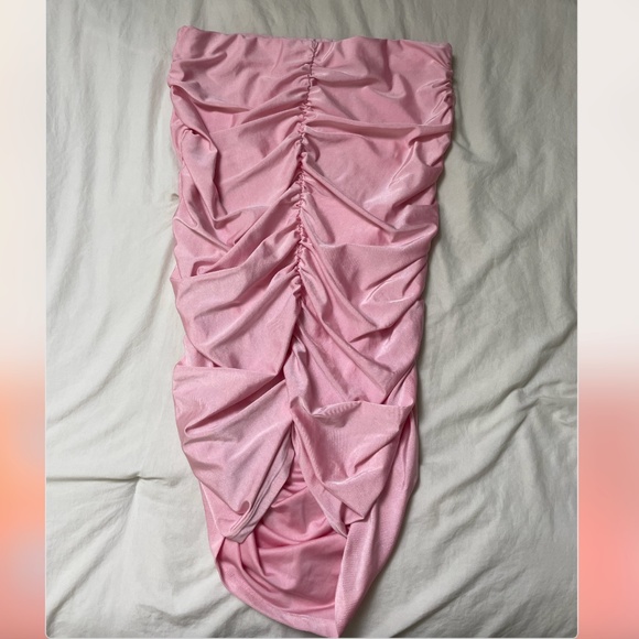 Ruffled Ruched Boho Glam Baddie Chic Party Club Dancing Pastel Hip Midi Skirt - Picture 1 of 5